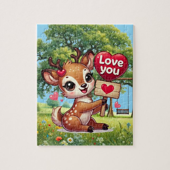 Cute love you deer  puzzle (Vertikal)