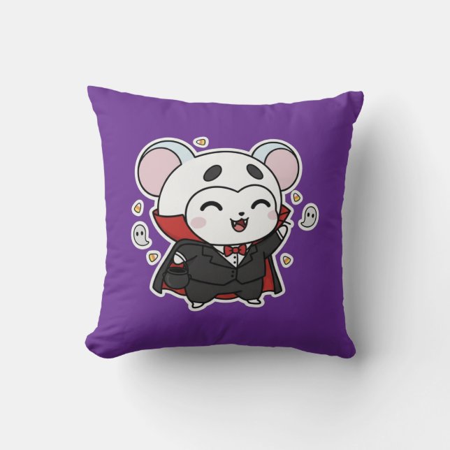 Cute lovely little mouse ready for Halloween  Kissen (Vorderseite)