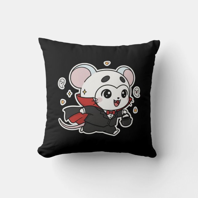Cute lovely little mouse ready for Halloween  Kissen (Vorderseite)