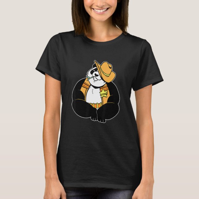 Cute lovely sheriff panda T-Shirt (Vorderseite)