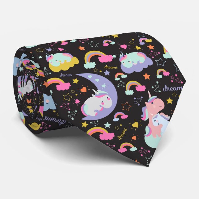 Cute magical dreams unicorn pattern krawatte (Gerollt)