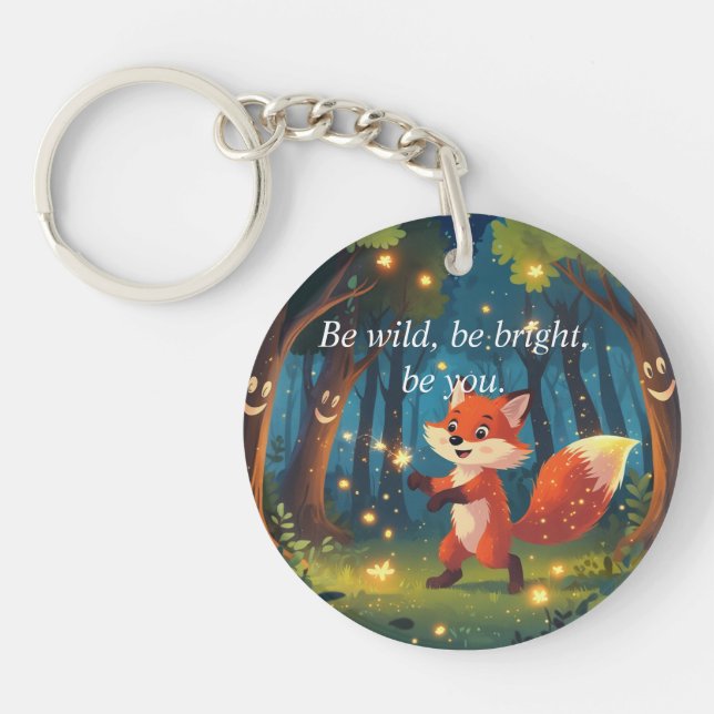 Cute Magical Fox Keychain Schlüsselanhänger (Vorderseite)