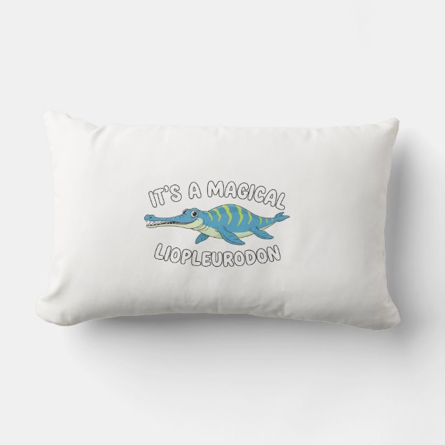 Cute Magical Liopleurodon Fantasy Prehistoric Ocea Lendenkissen (Vorderseite)