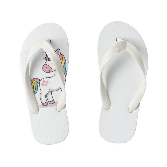 Cute Magical Pink Unicorn Kids Summer Flip Flops (Fußbett)