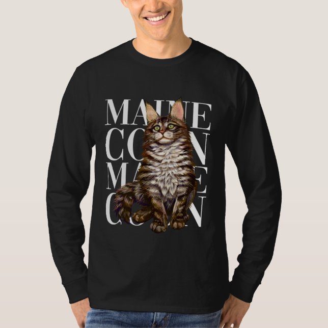 Cute Maine Coon Cat T-Shirt (Vorderseite)