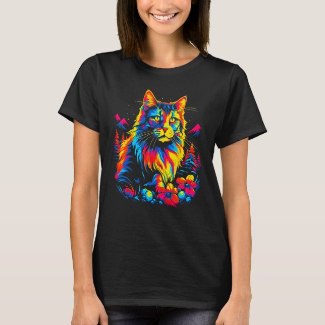 Cute Maine Coon Cat T-Shirt (Vorderseite)
