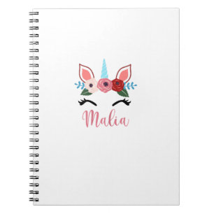 Cute Malia Magisches Blumen Einhorn Für Mädchen T- Notizblock