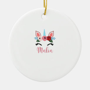 Cute Malia Magisches Florales Einhorn Für Mädchen  Keramik Ornament