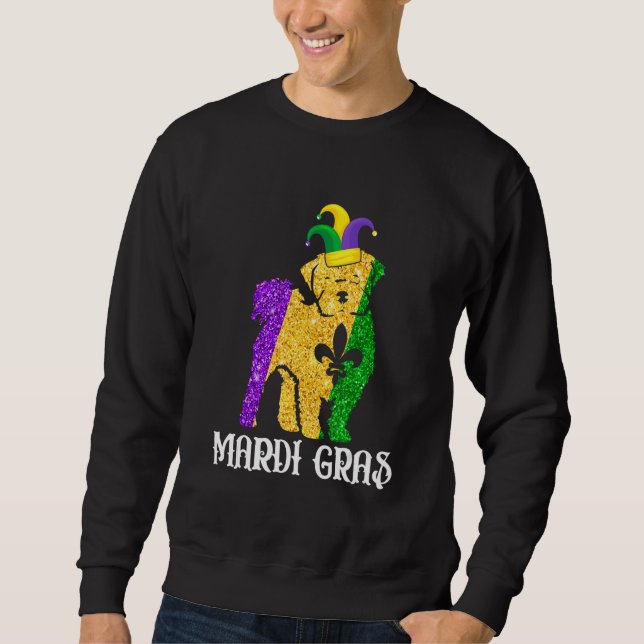 Cute Maltese Dog Lover Mardi Gras Party Jester Mas Sweatshirt (Vorderseite)