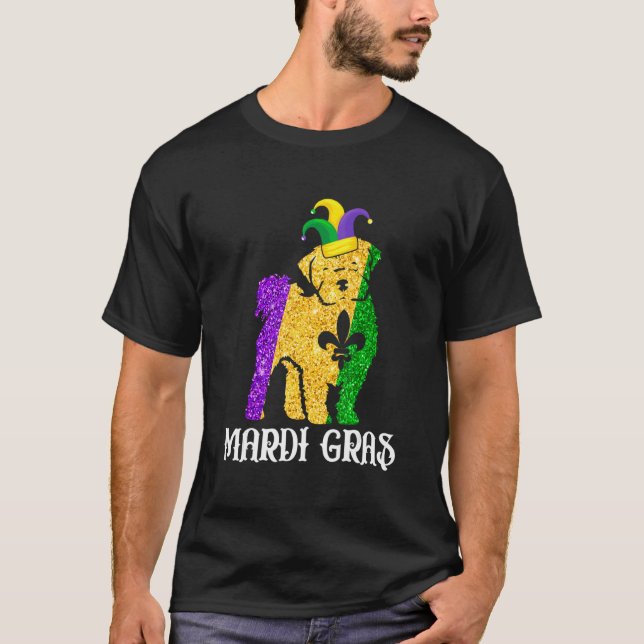 Cute Maltese Dog Lover Mardi Gras Party Jester Mas T-Shirt (Vorderseite)
