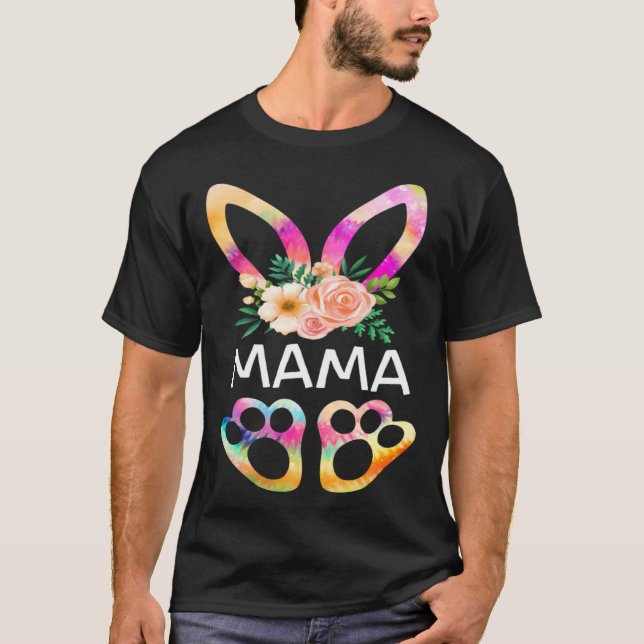 Cute Mama Bunny Tie Dye Print  Family Easter Day M T-Shirt (Vorderseite)