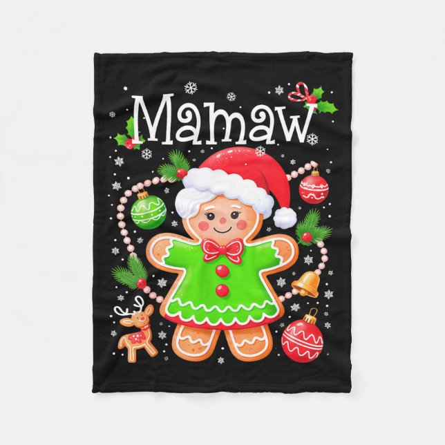 Cute Mamaw Gingerbread Family Matching Christmas C Fleecedecke (Vorderseite)