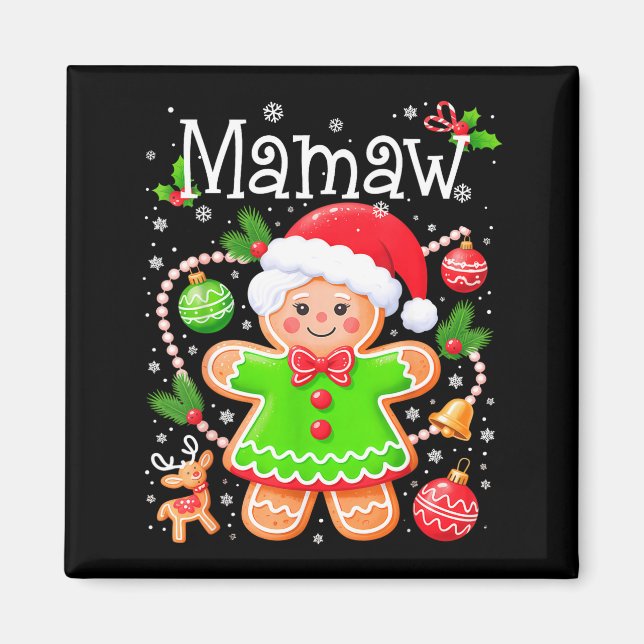 Cute Mamaw Gingerbread Family Matching Christmas C Magnet (Vorne)