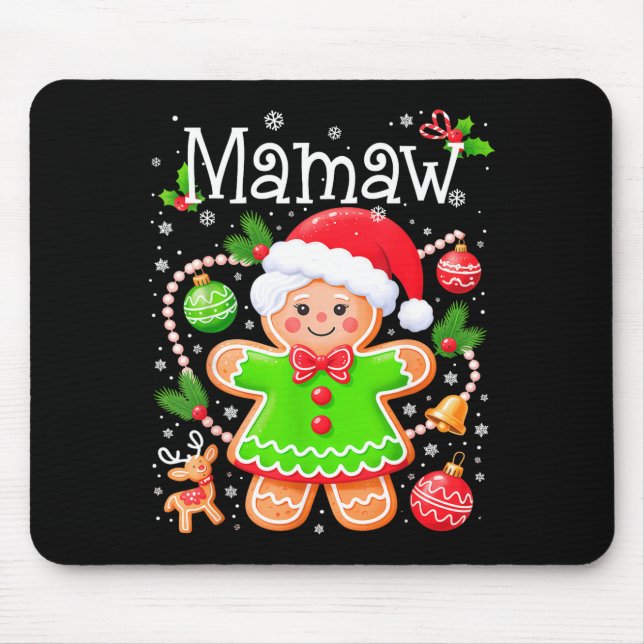 Cute Mamaw Gingerbread Family Matching Christmas C Mousepad (Vorne)
