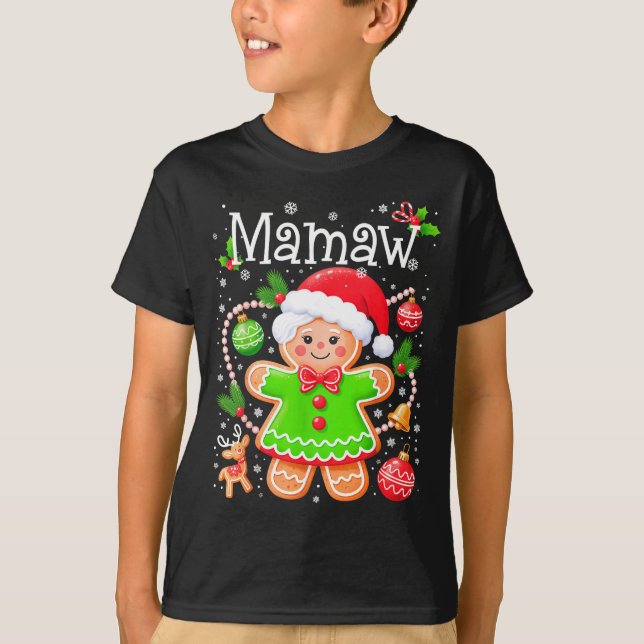Cute Mamaw Gingerbread Family Matching Christmas C T-Shirt (Vorderseite)