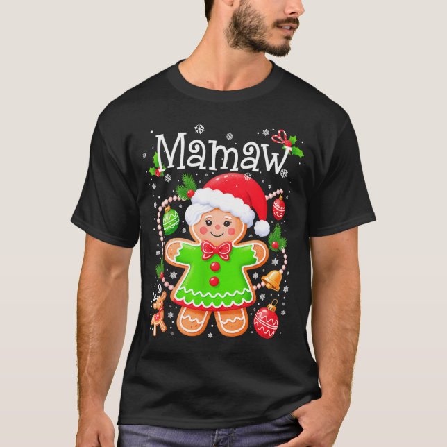 Cute Mamaw Gingerbread Family Matching Christmas C T-Shirt (Vorderseite)