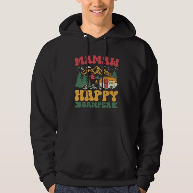 Cute Mamaw Of The Happy Camper Groovy Camping Trip Hoodie (Vorderseite)