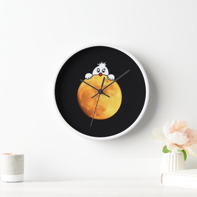 Cute man in the moon uhr (Zuhause)