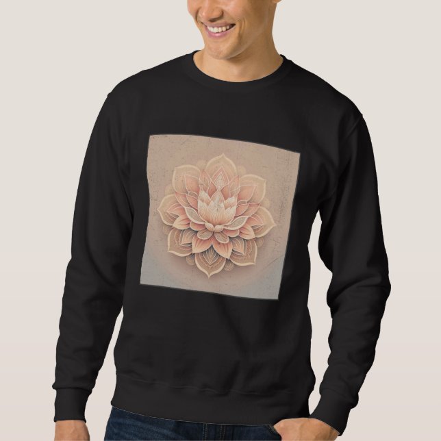 Cute Mandala Lotus Flower Illustration Unique Wome Sweatshirt (Vorderseite)