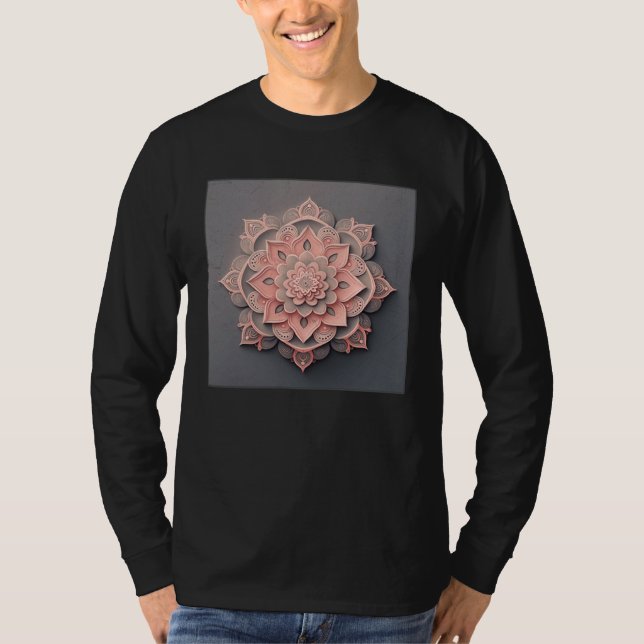 Cute Mandala Lotus Flower Illustration Unique Wome T-Shirt (Vorderseite)