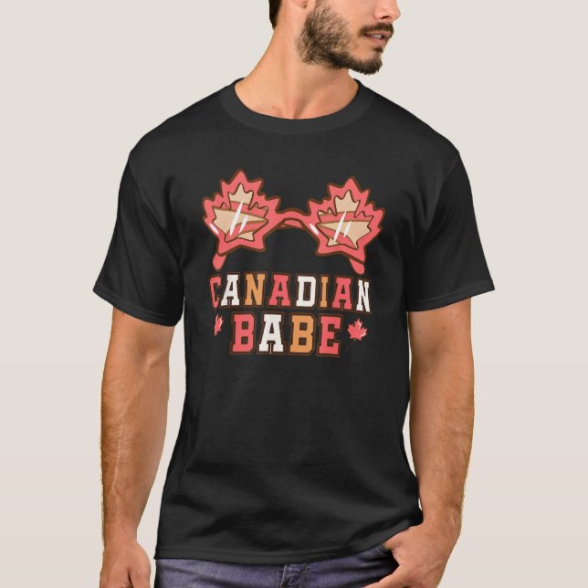 Cute Maple Leaf Sunglasses Canada Day Canadian Bab T-Shirt (Vorderseite)