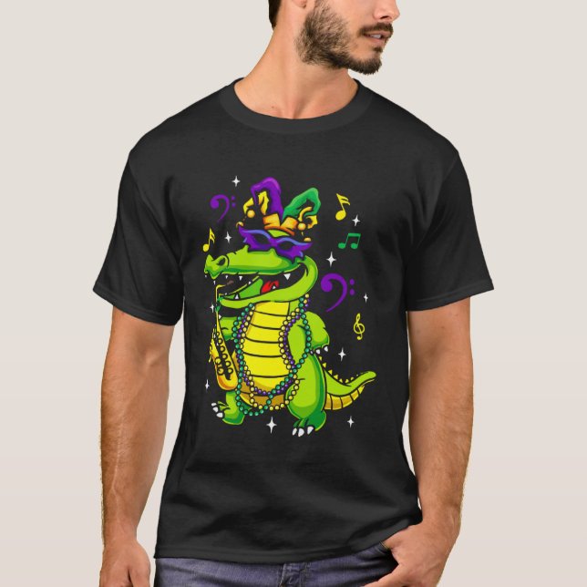 Cute Mardi Gras Alligator for Kids or Adults T-Shirt (Vorderseite)