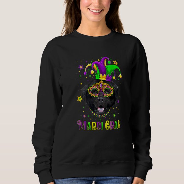 Cute Mardi Gras Carnival Newfoundland Dog Mardi Gr Sweatshirt (Vorderseite)