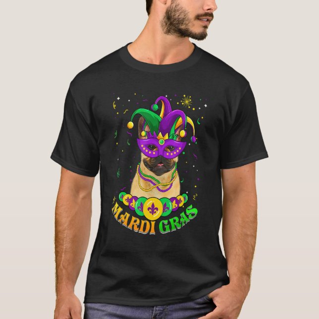 Cute Mardi Gras French Bulldog Dog Dad Dog Mom Mas T-Shirt (Vorderseite)