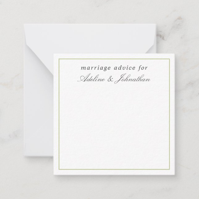 Cute Marriage Advice Cards for the Couple Mitteilungskarte (Vorderseite)