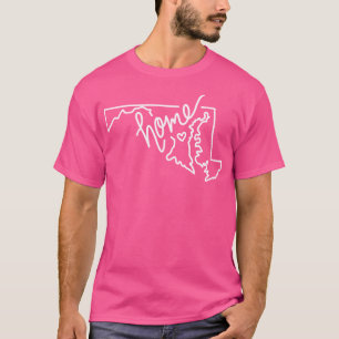 Cute Maryland Home State Outline Aufkleber T-Shirt