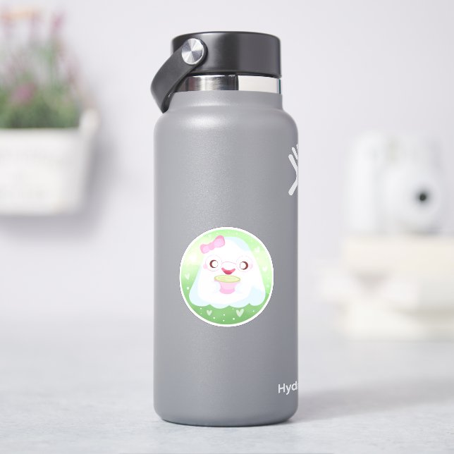 Cute Matcha Latte Ghost Aufkleber (HydroFlask)