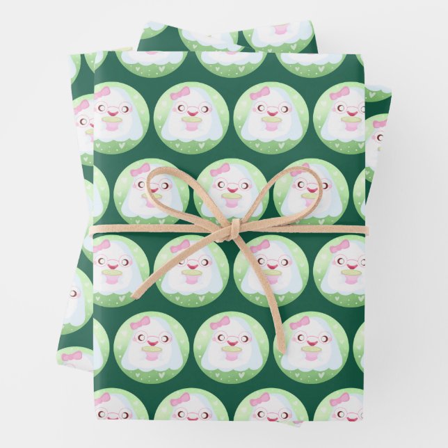 Cute Matcha Latte Ghost Geschenkpapier Set (Beispiel)