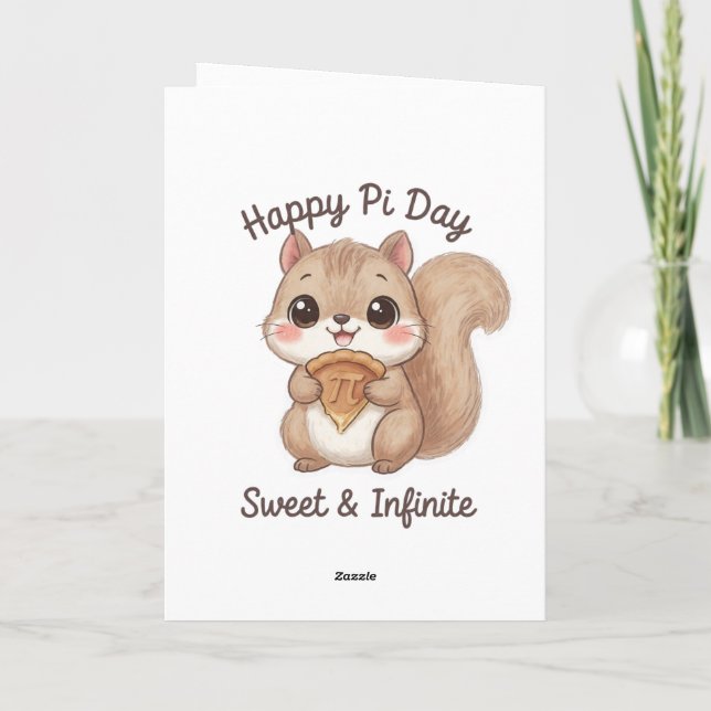 Cute Math Nerd Bear with Pie Karte (Rückseite)