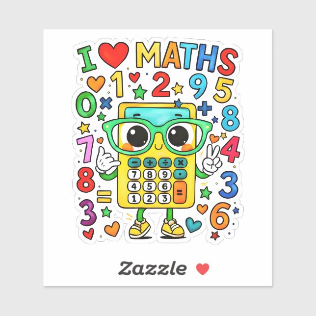 Cute Math Owl Sticker for Kids School Fun (Blatt)