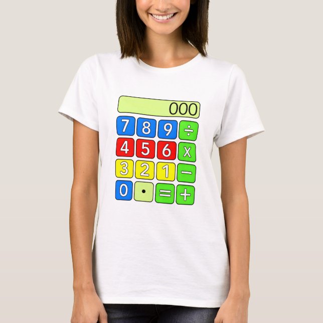 Cute Maths Calculator Numbers Cartoon T Shirt Kids (Vorderseite)