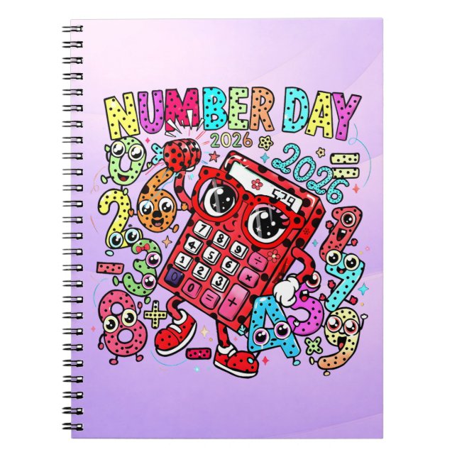 Cute Maths Number Day Notebook for Primary School Notizblock (Vorderseite)