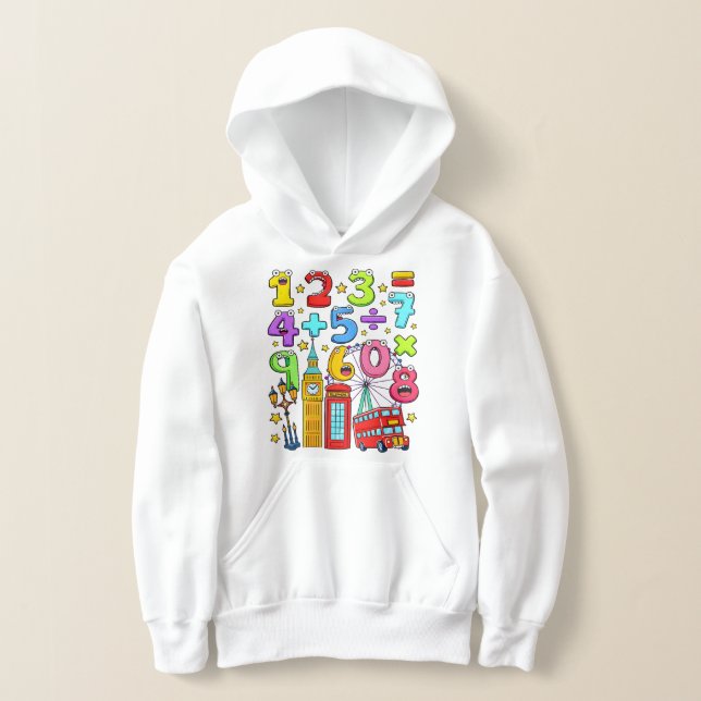Cute Maths Numbers Calculator Design for Kids Hoodie (Ablage )