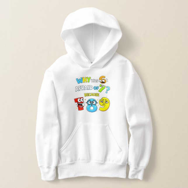 Cute Maths Numbers Cartoon Hoodie Kids UK Learning (Ablage )