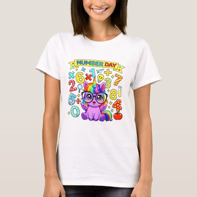 Cute Maths Numbers Elephant Cartoon T Shirt Kids!! (Vorderseite)