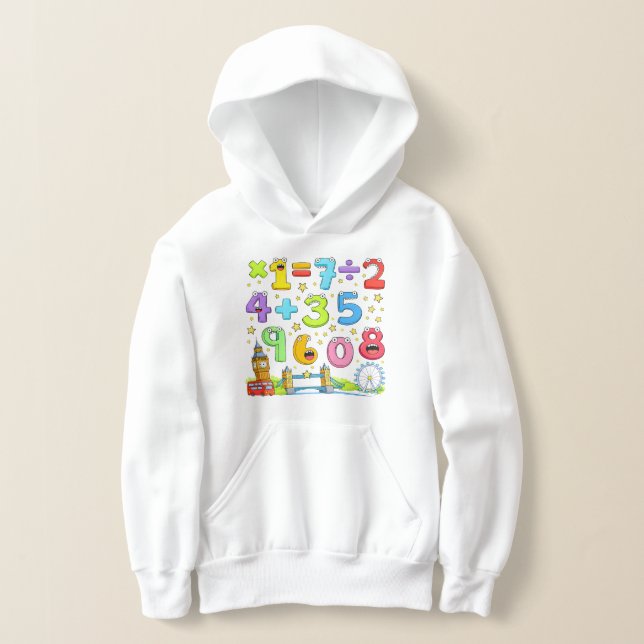 Cute Maths Numbers Equations Hoodie for Kids (Ablage )