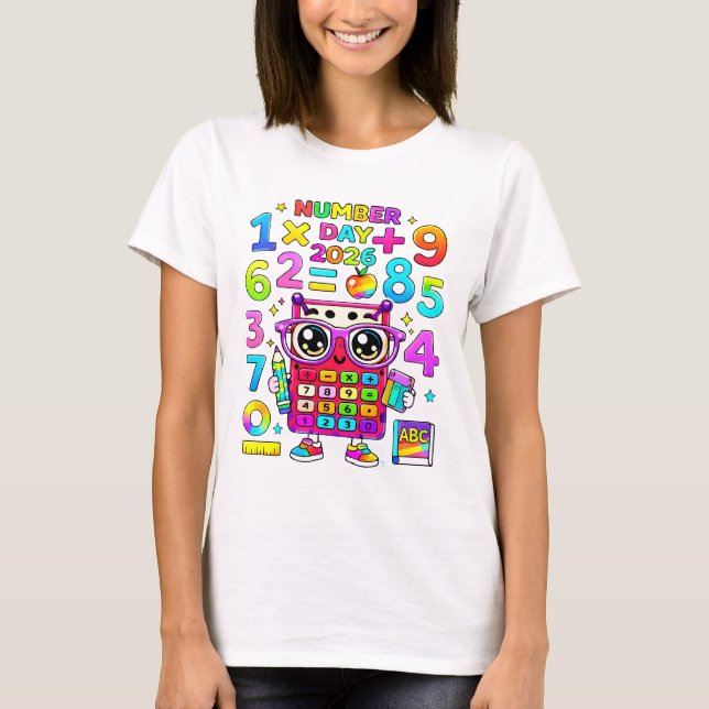 Cute Maths Numbers Panda Calculator T Shirt KidsUK (Vorderseite)
