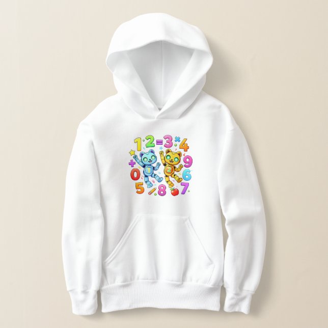 Cute Maths Numbers Pattern Cartoon Hoodie Kids UK! (Ablage )