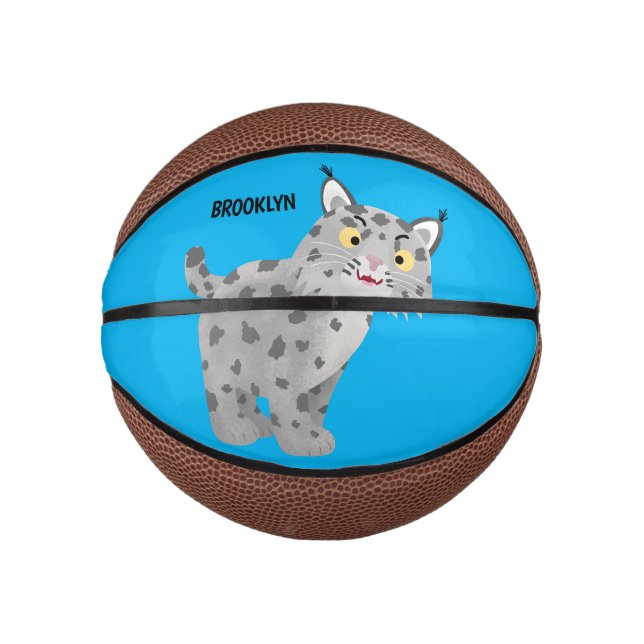 Cute mean bobcat lynx cartoon mini basketball (Vorderseite)