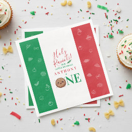 Cute Meatball First Birthday Party Serviette