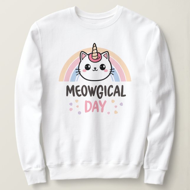 Cute "Meowgical Day" Caticorn Sweatshirt