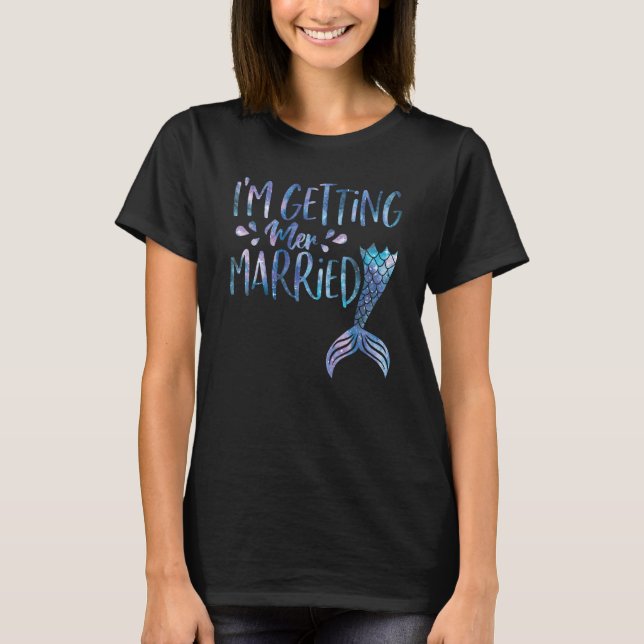 Cute Mermaid Bride To Be Matching Mermaid Squad Pa T-Shirt (Vorderseite)