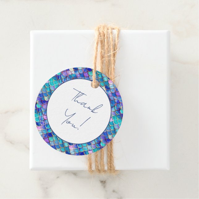 Cute Mermaid Little Girls Birthday Party Thank You Geschenkanhänger (Beispiel)