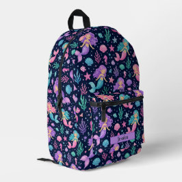 Cute Mermaid Pattern Bedruckter Rucksack