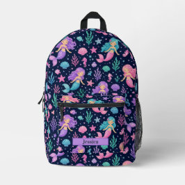 Cute Mermaid Pattern Bedruckter Rucksack