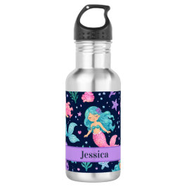 Cute Mermaid Pattern Edelstahlflasche